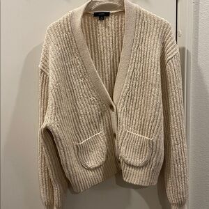 J. Crew Ribbed Cream Cardigan